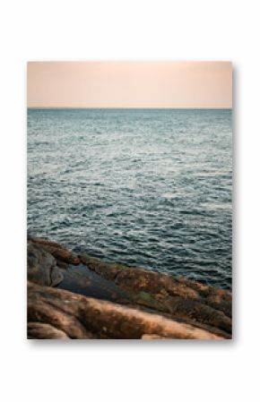 Coast of Providence, Rhode Island, USA. Sunsets on the beach near Newport in New England.