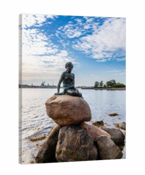 Copenhagen, Denmark-August 14, 2025: The Little Mermaid on Coastal Rock