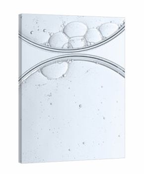 Cosmetic moisturizing gel or skin serum in a petri dish. Copy space