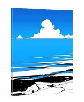 Aesthetic scene of ocean sky transportation automobile.