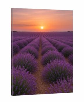 Lavender fields at sunset
