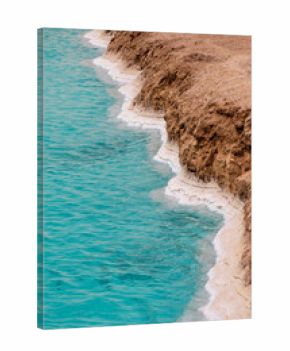 landscape of beautiful clear blue water in salt lake in Siwa oasis, Egypt