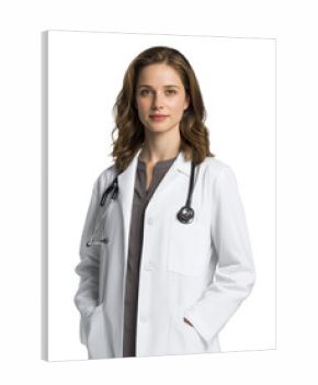Female doctor with stethoscope professional portrait isolated