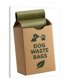 Eco-friendly dog waste bags for pet owners, compact and convenient for walks.