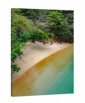 Paradisiacal Tropical Beach With Blue Sea Atlantic Ocean Coast Surrounded By Atlantic Forest Angra Dos Reis Rio De Janeiro Brazil South America Idyllic Heavenly Landscape Summer Travel Destination