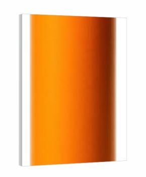Durable cylindrical bollard with bright, high-visibility coating.