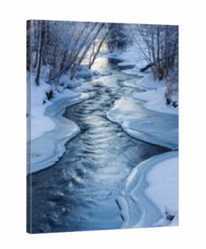 small streams flowing in the snow