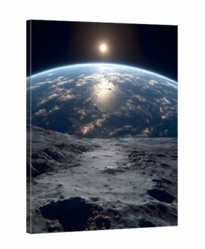 A view of the Earth from the lunar surface