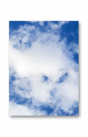 Lots of White cumulus clouds on blue sky. Colorful Beautiful vertical natural Mostly cloudy background.