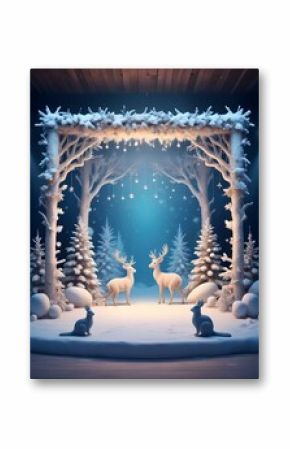 Beautiful cold winter christmas party stage background for a great flyer or poster design base