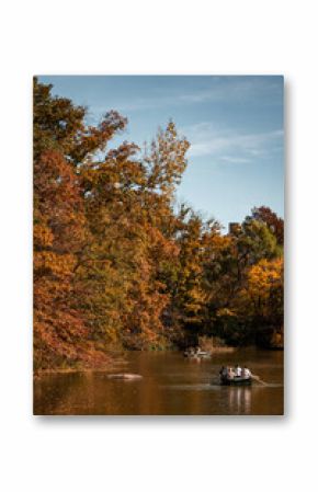 New York Central Park in the Fall Autumn leaves. 