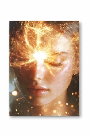 divine feminine energy healing illustration woman connecting with inner light spiritual concept