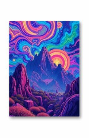 Vibrant Psychedelic Landscape Design