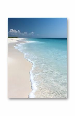 Pristine Beach with Turquoise Ocean and Gentle Waves Rolling onto the Shore