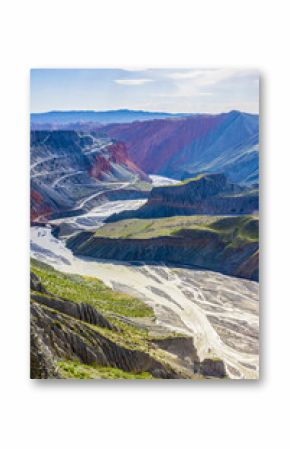 Spectacular Anjihai Grand Canyon natural landscape in Xinjiang. Famous earthquake fault zone scenery in China.