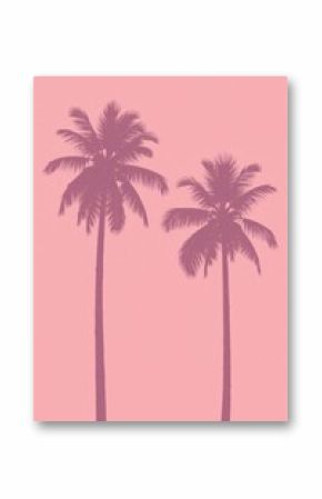 Pink Palm Trees Silhouette on a Pastel Background A Serene Summer Aesthetic
