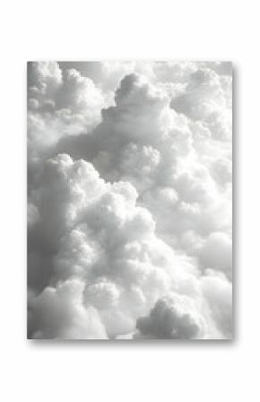 Fluffy serene sky view of soft voluminous white and gray clouds They billow and drift suggesting tranquility above