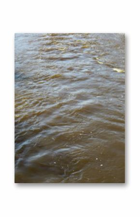 Brown River Water Flowing in Natural Outdoor Setting with Gentle Ripples and Reflections