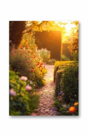 Flowers garden nature path.