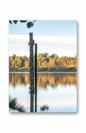 water level indicator in lake in Germany. High quality photo