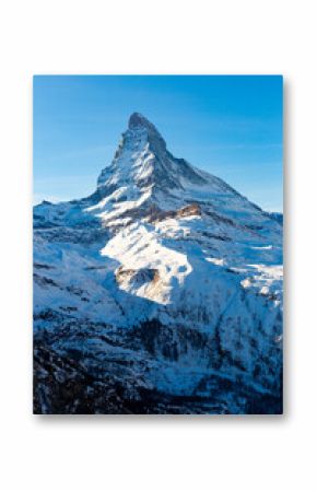 Stunning view of Matterhorn mountain in Swiss Alps. Landmark of Zermatt.