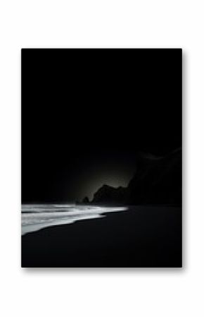Black beach silhouette outdoors nature.