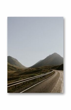 Aesthetic background, beautiful view of Scottish road