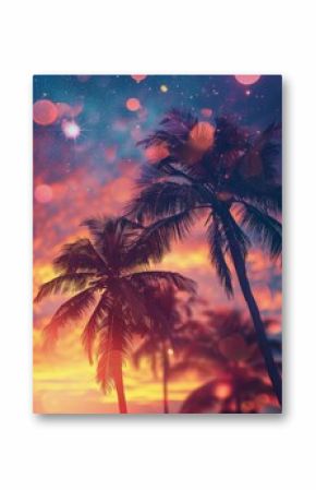 Sunset With Palm Trees Painting