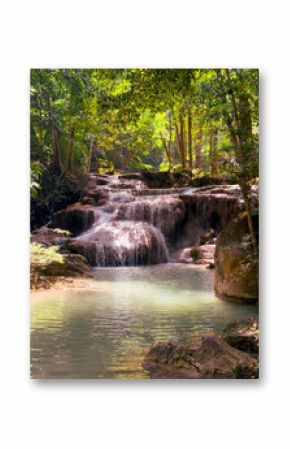 Waterfall on a river in the tropical forest of Thailand