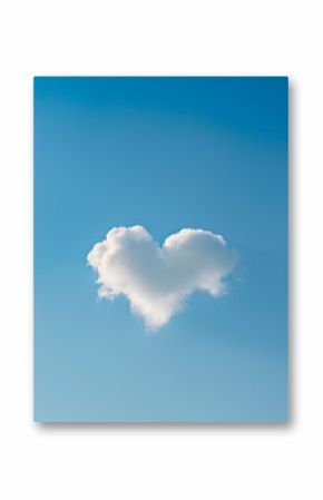 Heartshaped cloud in a clear blue sky forms romantic scene