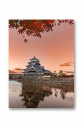 Matsumoto Castle or Crow Castle in Autumn, is one of Japanese premier historic castles in easthern Honshu. Landmark and popular for tourists attraction in Matsumoto city, Nagano Prefecture, Japan