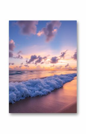 Summer closeup sunset sea sky landscape. Colorful ocean beach sunrise. Beautiful beach reflections calm waves soft sandy. Perfect tropical coast horizon scenic coast view. Mediterranean nature. AI gen