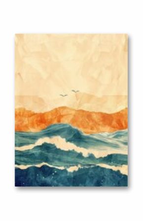 Ocean wallpaper abstract painting outdoors.