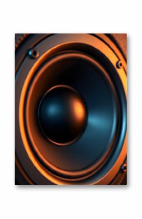 close up of a speaker with a black background