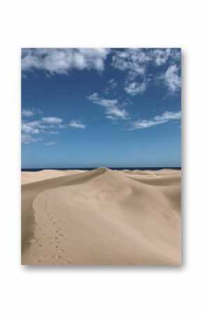 Scenic View of Desert Dunes and Ocean