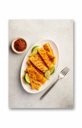 Chili lime grilled pineapple, top view