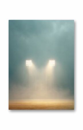 Cinematic Sports Atmosphere Ethereal Rugby Stadium Landscape with Dramatic Floodlight Illumination - Immersive Broadcast Storytelling for Next-Gen Audience Engagement