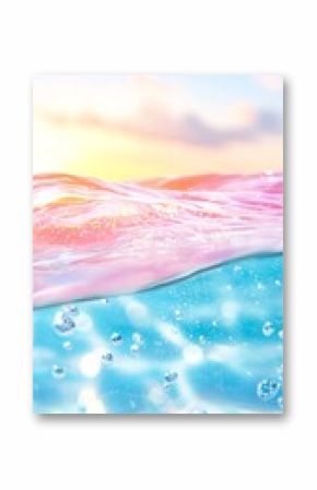 Pastel Pink and Orange Ocean Horizon at Sunset