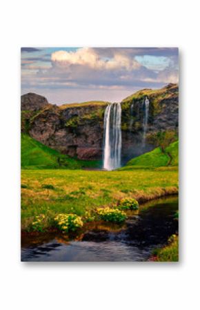 Beautiful morning view of Seljalandfoss Waterfall on Seljalandsa river