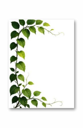 Lush Greenery Cascading Vines Against a Stark Black Canvas A Botanical Symphony of Verdant Leaves and Delicate Tendrils Creating a Frame of Natural Beauty