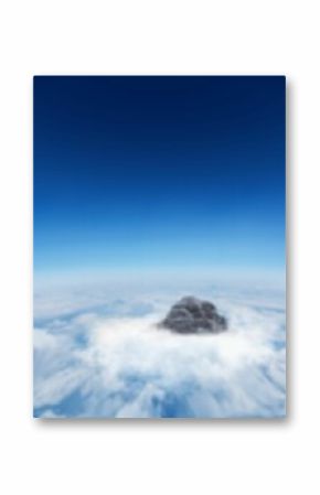Aerial view of mountain with cloudscape