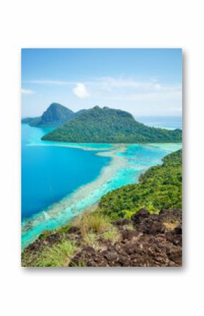 Bohey Dulang Island in the Tun Sakaran Marine Park, Sabah, Borneo, Malaysia.