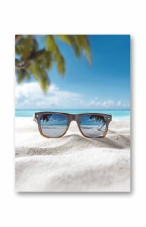 Fashion sunglasses on the sunny beach
