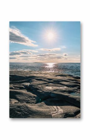 rocky shore of the Arctic Ocean without people