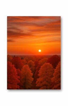 Vibrant autumn sunset landscape.