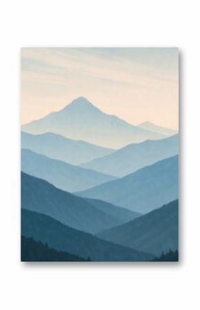 Serene layered mountain landscape