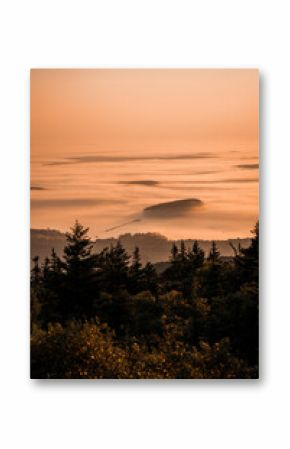 Arcadia National Park Sunrise overlooking a cloud stream on the Atlantic Coast