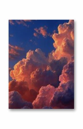 Colorful Clouds at Sunset Illuminating the Evening Sky Above a Serene Landscape
