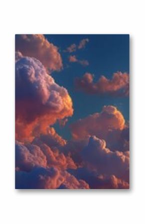 Colorful Sunset Clouds Illuminate the Sky Over a Tranquil Landscape at Dusk in Serene Hues.