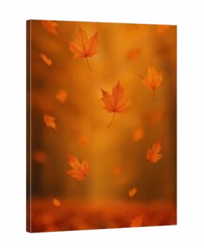Autumn leaves gently falling gracefully.
